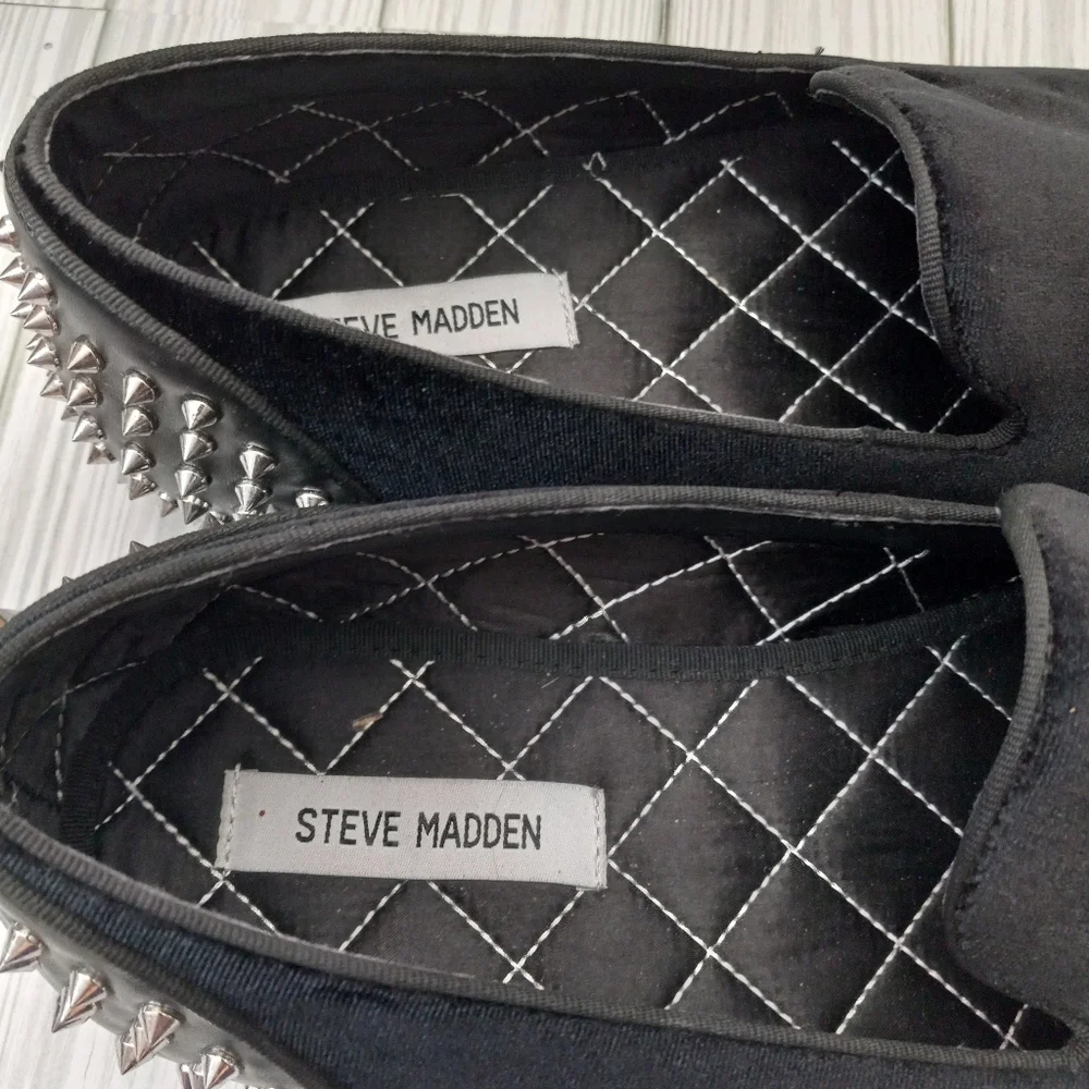 Steve Madden Velvet Spiked Studded Gothic Loafers